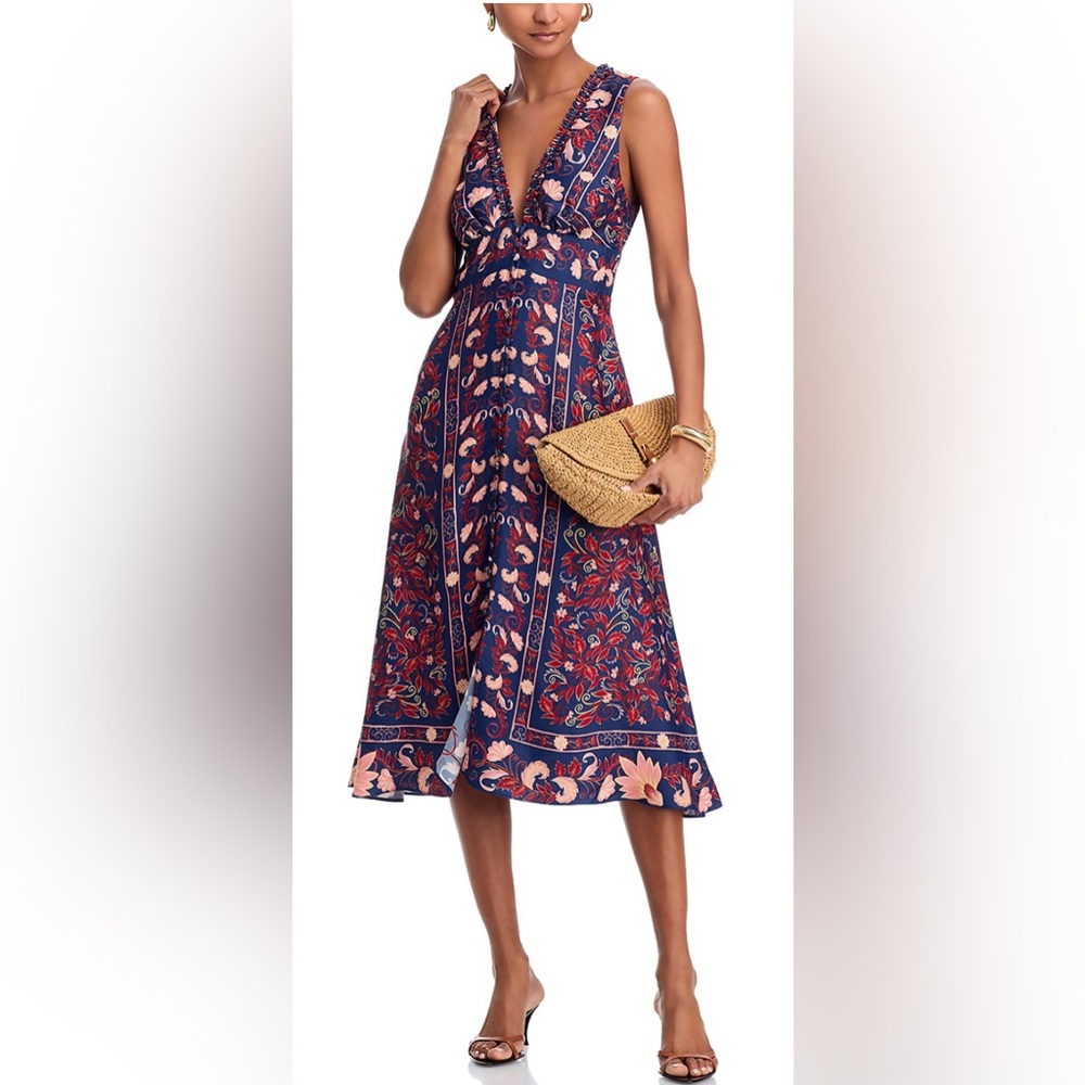 FARM Rio Boho Floral Scarf Midi Dress